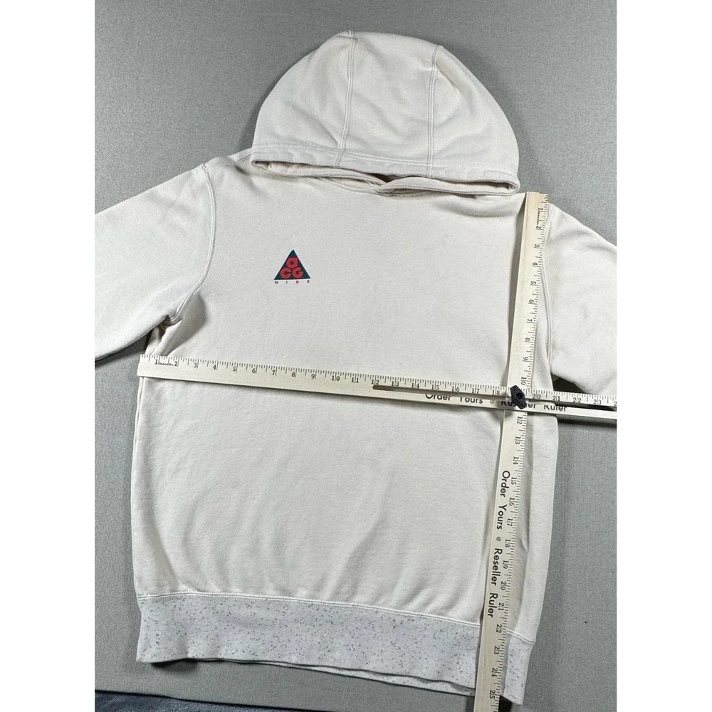 Nike ACG Hoodie Mens Medium‎ White Pullover Speckle Hem Sweatshirt AT5500-258